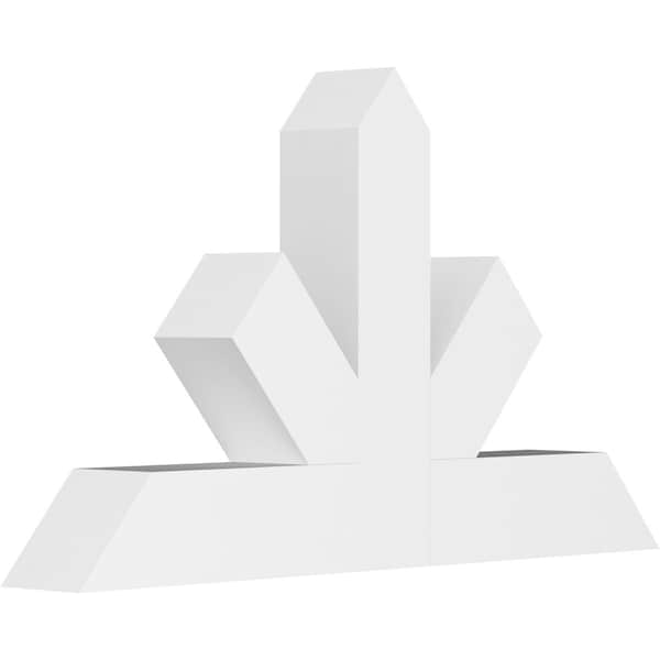 Ekena Millwork Saratoga Architectural Grade PVC Gable Bracket, 48"W x 28"H x 6"D x 6"F, 14/12 Pitch GBP048X28X0606SAR00 - main